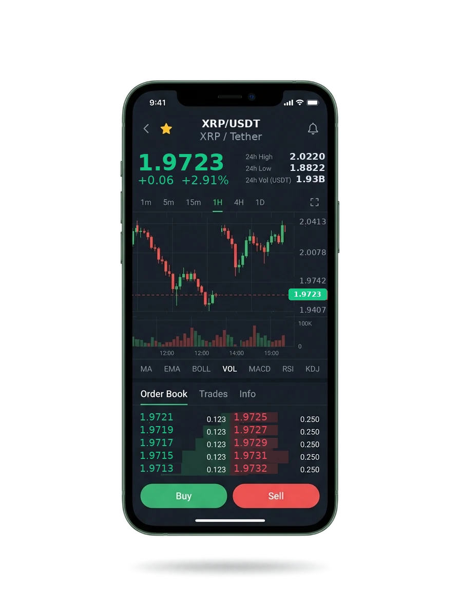 The same portfolio view on a phone screen